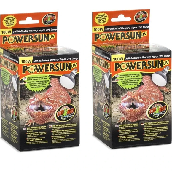 Zoo Med PowerSun UV Mercury Vapor Lamp 100 Watts (2 Pack) - Picture 1 of 1